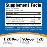 Nutricost Calcium with Vitamin D, 240 Tablets - Calcium (1200mg) Vitamin D (50mcg) Per Serving - Non-GMO, Gluten Free