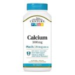 21st Century Calcium Plus D Tablets, 1000 mg, 90 Count