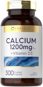 Carlyle Calcium 1200mg with Vitamin D3 | 300 Caplets | Non-GMO, Gluten Free, and Vegetarian