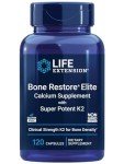 Life Extension Bone Restore Elite Calcium Supplement with Super Potent K2, Calcium, Vitamin D3, Magnesium, Boron, zinc, Vitamin K2, for Bone Health, Gluten-Free, Non-GMO, 120 Capsules