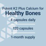 Life Extension Bone Restore Elite Calcium Supplement with Super Potent K2, Calcium, Vitamin D3, Magnesium, Boron, zinc, Vitamin K2, for Bone Health, Gluten-Free, Non-GMO, 120 Capsules