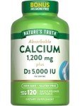 Nature's Truth Absorbable Calcium 1200 mg with Vitamin D3 5000 IU | 120 Softgels | Calcium Carbonate | Non-GMO & Gluten Free Supplement
