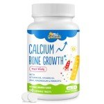 500 MG Calcium Supplement with Vitamin D3 & K2, Zinc, Magnesium & Prebiotics. Kids Vitamins for Kids' Height. Bone Strength, High Absorption, Orange Chewables, Non-GMO, Gluten Free, 60 Tabs