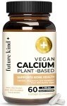 Future Kind Vegan Calcium Supplement - Plant-Based Calcium Magnesium Supplement Sourced from Iceland for Teeth & Bone Support (60 Capsules)