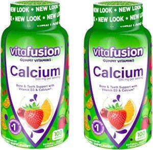 Vitafusion Calcium, Gummy JKHyWW Vitamins For Adults, 500 mg, 100 Count (Pack of 2)