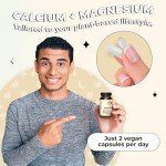 Future Kind Vegan Calcium Supplement - Plant-Based Calcium Magnesium Supplement Sourced from Iceland for Teeth & Bone Support (60 Capsules)