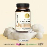 Future Kind Vegan Calcium Supplement - Plant-Based Calcium Magnesium Supplement Sourced from Iceland for Teeth & Bone Support (60 Capsules)