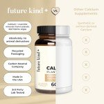 Future Kind Vegan Calcium Supplement - Plant-Based Calcium Magnesium Supplement Sourced from Iceland for Teeth & Bone Support (60 Capsules)