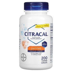 Citracal Calcium Citrate + D3 Petites Tablets - 200 ct, Pack of 3