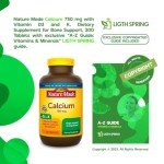 Nature Made Calcium 750 mg with Vitamin D3 and K, Dietary Supplement for Bone Support, 300 Tablets with Exclusive Vitamins & Minerals - A to Z - Better Ligth&Spring Guide