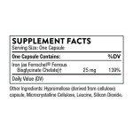 THORNE Iron Bisglycinate - 25 mg Iron Supplement for Enhanced Absorption Without Gastrointestinal Side Effects - NSF Certified for Sport - Gluten-Free - 60 Capsules