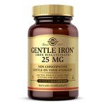 Solgar Gentle Iron 25mg, 90 Vegetable Capsules - Energy, Normal Red Blood Cell Production - Gentle on the Stomach - Non-GMO, Vegan, Gluten Free, Dairy Free, Kosher, Halal - 90 Servings