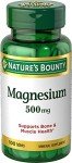 Nature's Bounty Magnesium, Mineral Supplement, Supports Bone and Muscle Health, 500 mg, Coated Tablets, 100 Count