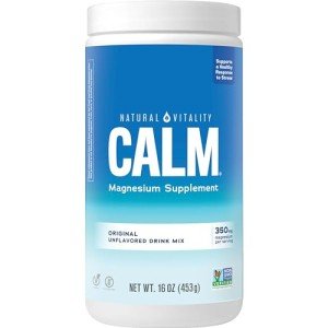 Natural Vitality Calm, Magnesium Supplement, Anti-Stress Drink Mix Powder, Gluten Free, Vegan, & Non-GMO, Original Unflavored, 16 oz