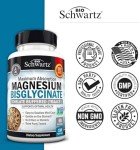 Magnesium Bisglycinate 100% Chelate No-Laxative Effect - Maximum Absorption Magnesium Supplement - Fully Reacted & Buffered for Energy Muscle Bone & Joint Support - Non-GMO Project Verified -180ct