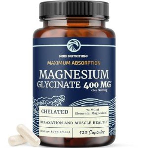 Magnesium Glycinate 400mg | High Absorption Formula for Sleep, Calm, Muscle Relaxation, Heart, Bone & Nerve Support for Women & Men | Chelated Magnesium Glycinate Supplement | 120 Ct (2 Month Supply)