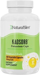 NaturalSlim Natural Potassium Citrate Gluconate 99 mg - Kadsorb Supports Electrolyte Balance & Normal pH - Absorbable Potassium Supplements with Essential Minerals - Non GMO 400 Capsules 1 Pack