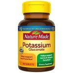 Nature Made Potassium Gluconate 550 mg, Dietary Supplement for Heart Health Support, 100 Tablets, 100 Day Supply