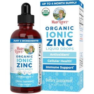 MaryRuth Organics Zinc Supplements for Immune Support | Ionic Zinc for Kids & Adults | Liquid Zinc Supplement | 40 Day Supply | Skin Care Supplement | Vegan | Gluten Free | Glycerin Based | 4 oz