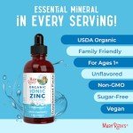 MaryRuth Organics Zinc Supplements for Immune Support | Ionic Zinc for Kids & Adults | Liquid Zinc Supplement | 40 Day Supply | Skin Care Supplement | Vegan | Gluten Free | Glycerin Based | 4 oz