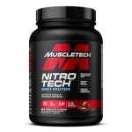 Muscletech Whey Protein Powder (Milk Chocolate, 2.2 Pound) - Nitro-Tech Muscle Building Formula with Whey Protein Isolate & Peptides - 30g of Protein, 3g of Creatine & 6.6g of BCAA