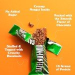 Barebells Vegan Protein Bars Hazelnut & Nougat - 12 Count, 1.9oz Bars - Features Plant Based Protein Bar with 15g of High Protein - Chocolate Protein Snacks with Only 1g of Total Sugars - Ideal for