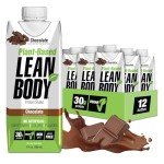 Lean Body Ready-to-Drink, Plant-Based Vegan Chocolate Protein Shake, 30g Protein, No Artificial Flavors, Sweeteners or Colors, Non GMO, Gluten Free, Premium Pea & Rice Blend (Pack of 12)