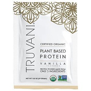 Truvani Vegan Pea Protein Powder | Vanilla | 20g Organic Plant Based Protein | 1 Serving | Keto | Gluten & Dairy Free | Low Carb | No Added Sugar
