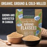 Viva Naturals Organic Ground Flaxseed - Premium Quality Plant-Based Protein and Vegan Omega-3 with Fiber, Perfect for Smoothies, Finely Milled Flax seeds Organic - 30 oz Flax Seed Ground (850 g)