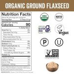 Viva Naturals Organic Ground Flaxseed - Premium Quality Plant-Based Protein and Vegan Omega-3 with Fiber, Perfect for Smoothies, Finely Milled Flax seeds Organic - 30 oz Flax Seed Ground (850 g)