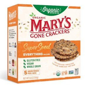Mary's Gone Crackers Super Seed Crackers, Organic Plant Based Protein, Gluten Free, Everything, 5.5 Ounce (Pack of 1)