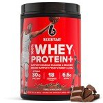 Six Star Whey Protein Powder Plus - Muscle Building & Recovery Formula with Whey Isolate Powder, BCAAs, 30g Protein, Immune Support - Post-Workout Supplement - Triple Chocolate, 1.8 lbs