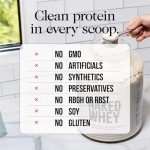 Naked Whey Vanilla Protein Powder - Only 3 Ingredients - Grass Fed Whey Protein Powder, Vanilla Flavor, and Organic Coconut Sugar, No GMO, No Soy, and Gluten Free - 24 Servings