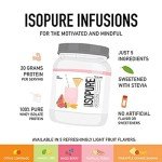Isopure Clear Whey Isolate Protein Powder Infusions, Lactose Free, Gluten Free, Naturally Flavored, Citrus Lemonade, 20g Protein Per Serving, 14.1 Oz, 16 Servings