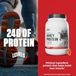 Levels Grass Fed Whey Protein Powder, No Artificials, 24G of Protein, Strawberry, 2LB