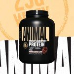 Animal Whey Isolate Protein Powder - Loaded for Pre & Post Workout Muscle Builder and Recovery with Digestive Enzymes for Men & Women - 25g Protein, Great Taste, Low Sugar - Brownie Batter 4 lbs