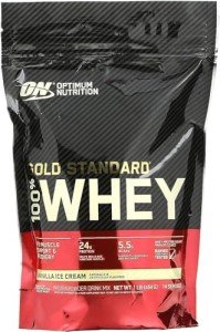 Optimum Nutrition Gold Standard 100% Whey Protein Powder, Vanilla Ice Cream, 1 Pound (Packaging May Vary)