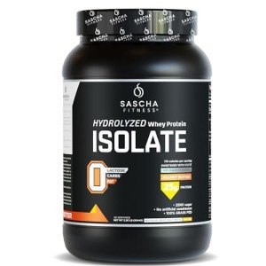 SASCHA FITNESS Hydrolyzed Whey Protein Isolate,100% Grass-Fed (2.3 Pounds, Peanut Butter)