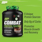 MusclePharm Combat Protein Powder, Chocolate Milk Flavor, Fuels Muscles for Productive Workouts, 5 Protein Sources including Whey Protein Isolate & Egg Albumin, Gluten Free, 4.2 lb, 52 Servings