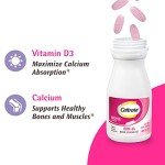 Caltrate 600 Plus D3 Calcium and Vitamin D Supplement Tablets, Bone Health Supplements for Adults - 200 Count