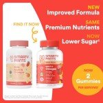 SmartyPants Kids Multivitamin Gummies: Omega 3 Fish Oil (EPA/DHA), Vitamin D3, C, Vitamin B12, B6, A, K & Zinc for Immune Support, Biotin, Gluten Free, Three Fruit Flavors, 120 Count (30 Day Supply)