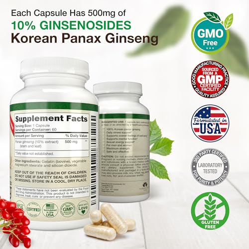 Korean Ginseng Capsules for Energy & Focus