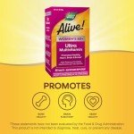 Nature’s Way Alive! Women’s 50+ Ultra Potency Complete Multivitamin, High Potency Formula, Promotes Healthy Heart, Brain, Bones*, with Methylated B12, Gluten-Free, 60 Tablets (Packaging May Vary)