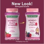 Nature's Bounty Optimal Solutions Women's Multivitamin, Immune and Cellular Energy Support, Bone Health, Raspberry Flavor, 80 Gummies, 40 Total Servings