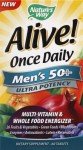 Nature's Way Alive! Men’s 50+ Daily Ultra Multivitamin, High Potency Formula, Supports Healthy Brain, Eyes & Heart*, with Methylated B12, Gluten-Free, 60 Tablets (Packaging May Vary)
