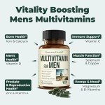 Multivitamin for Men - Daily Mens Multivitamins & Multiminerals with Vitamin D, Vitamin C, B12 Zinc, Iron. Essential Vitamins for Men - Energy, Focus, Stamina, Performance, Mens Health. 60 Liquid Caps