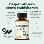Multivitamin for Men - Daily Mens Multivitamins & Multiminerals with Vitamin D, Vitamin C, B12 Zinc, Iron. Essential Vitamins for Men - Energy, Focus, Stamina, Performance, Mens Health. 60 Liquid Caps