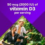Vitafusion Vitamin D3 Gummy Vitamins for Bone and Immune System Support, Peach, Blackberry and Strawberry Flavored, 50 mcg Vitamin D, 75 Day Supply, 150 Count