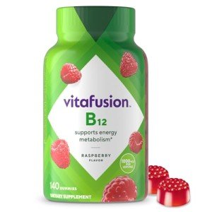 vitafusion Vitamin B12 Gummy Vitamins for Energy Metabolism Support, Natural Raspberry Flavored, America’s Number 1 Gummy Vitamin Brand, 70 Day Supply, 140 Count