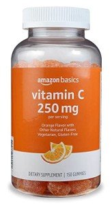 Amazon Basics Vitamin C 250 mg Gummies, Orange, 150 Count (2 per Serving), Immune Health (Previously Solimo)